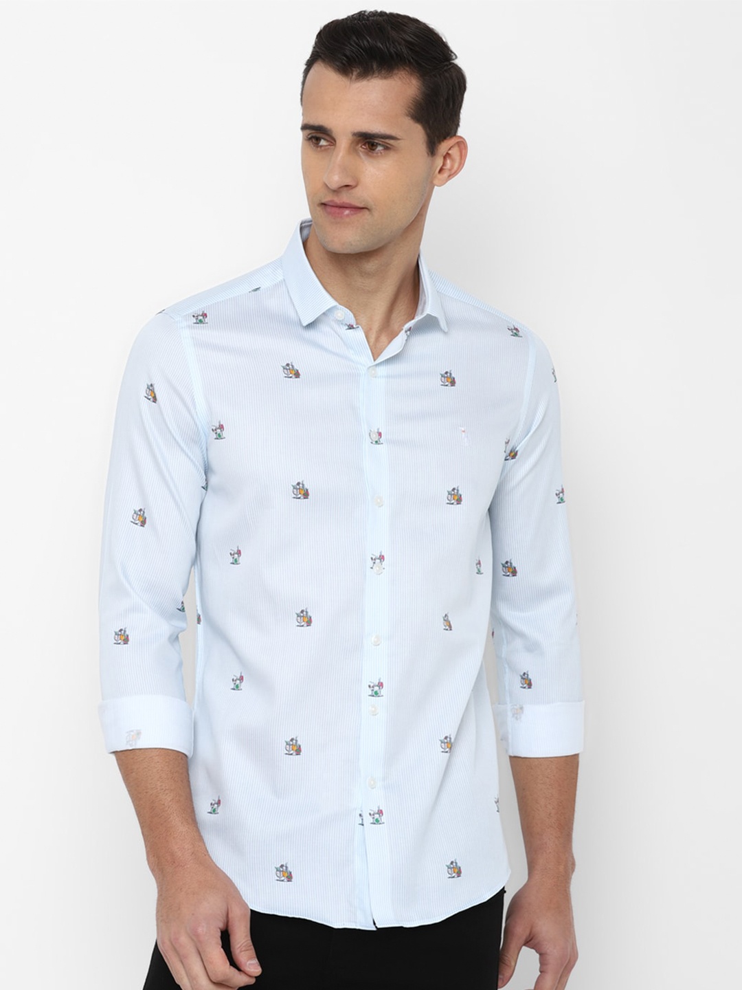 

SIMON CARTER LONDON Men Blue Slim Fit Printed Casual Shirt