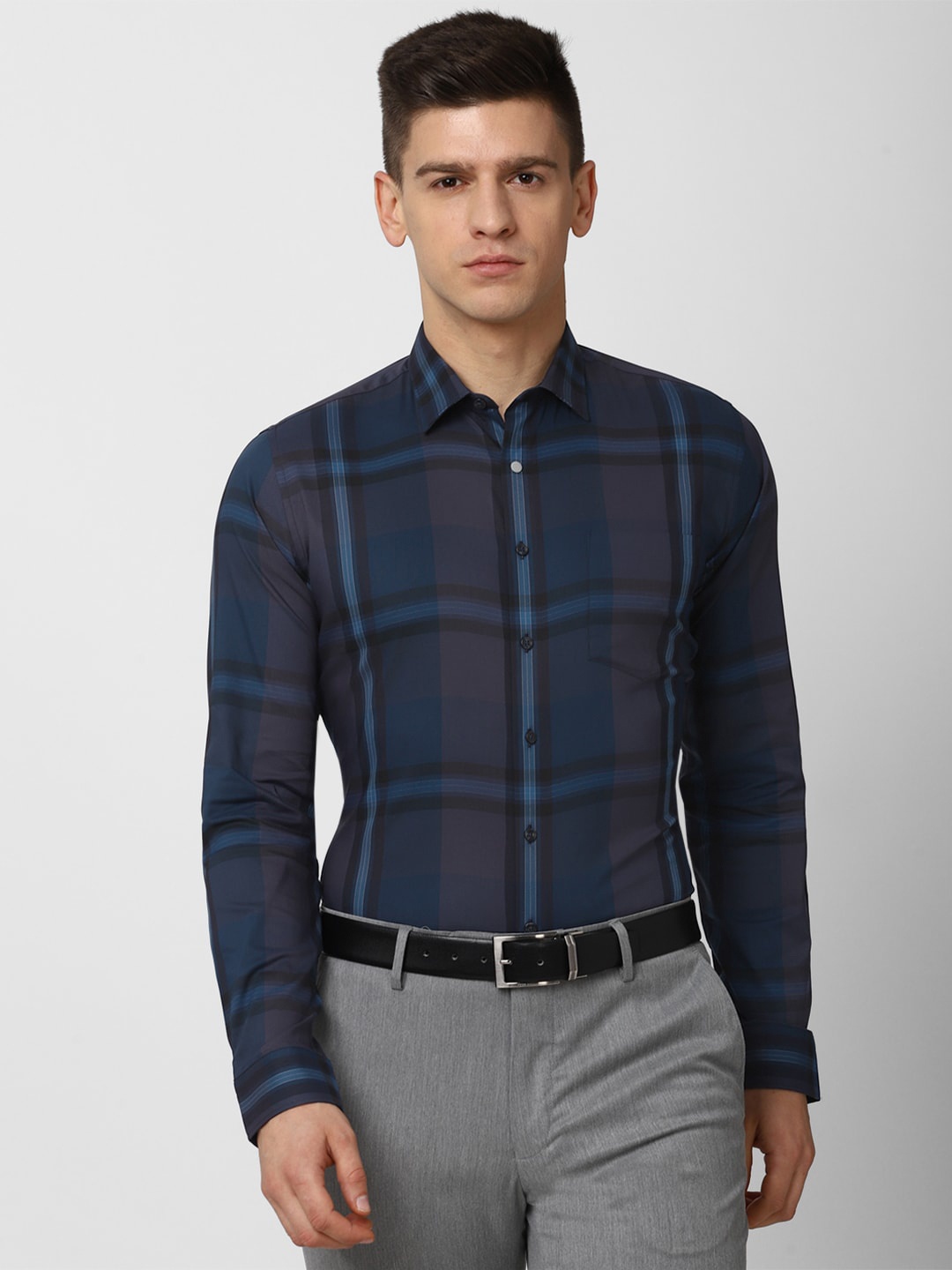 

Van Heusen Men Multicoloured Slim Fit Checked Formal Shirt, Multi