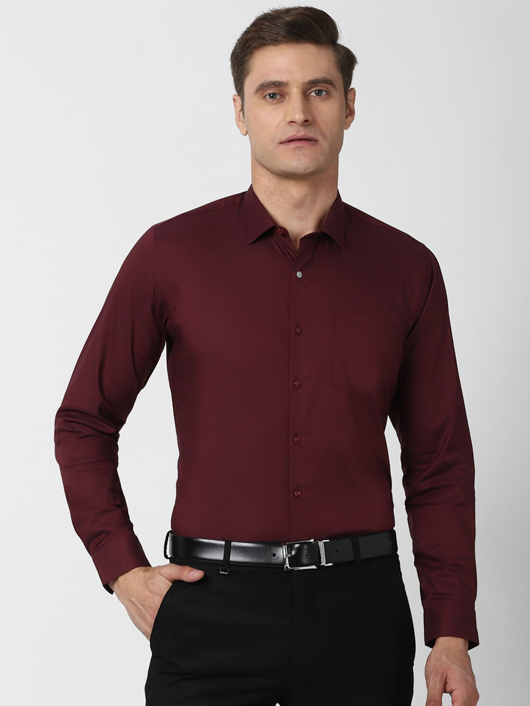 

Van Heusen Men Maroon Slim Fit Formal Shirt