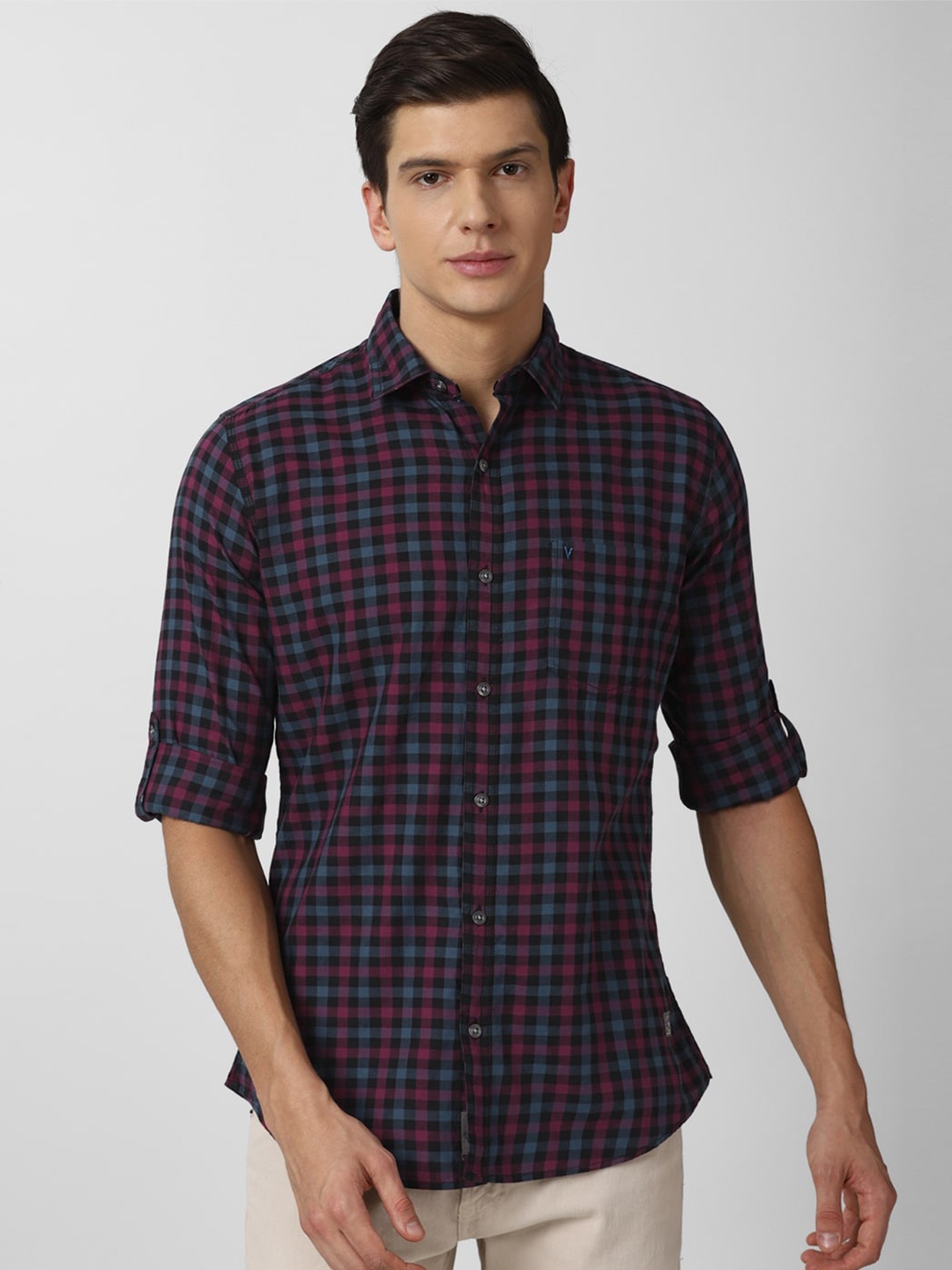 

VAN HEUSEN DENIM LABS Men Multicoloured Slim Fit Checked Casual Shirt, Multi