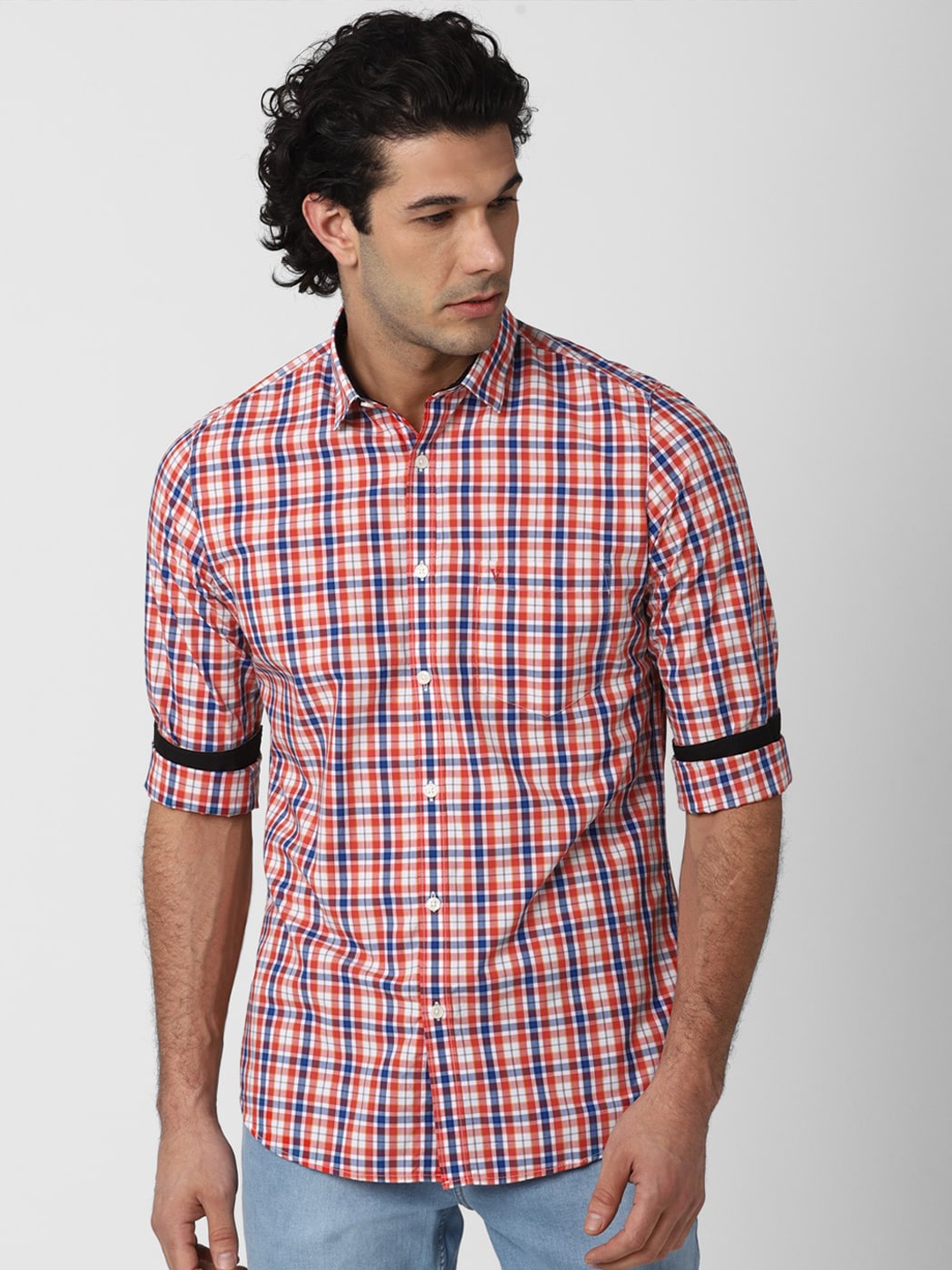 

Van Heusen Sport Men Pink Slim Fit Tartan Checks Checked Casual Shirt