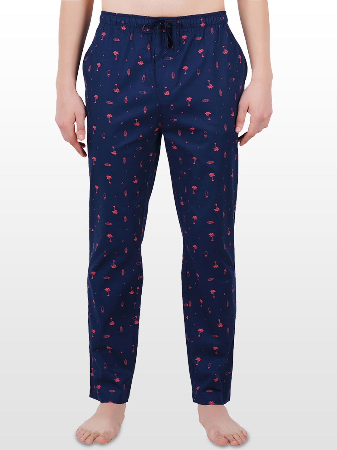 

SMUGGLERZ INC. Men Navy Blue Printed Lounge Pants
