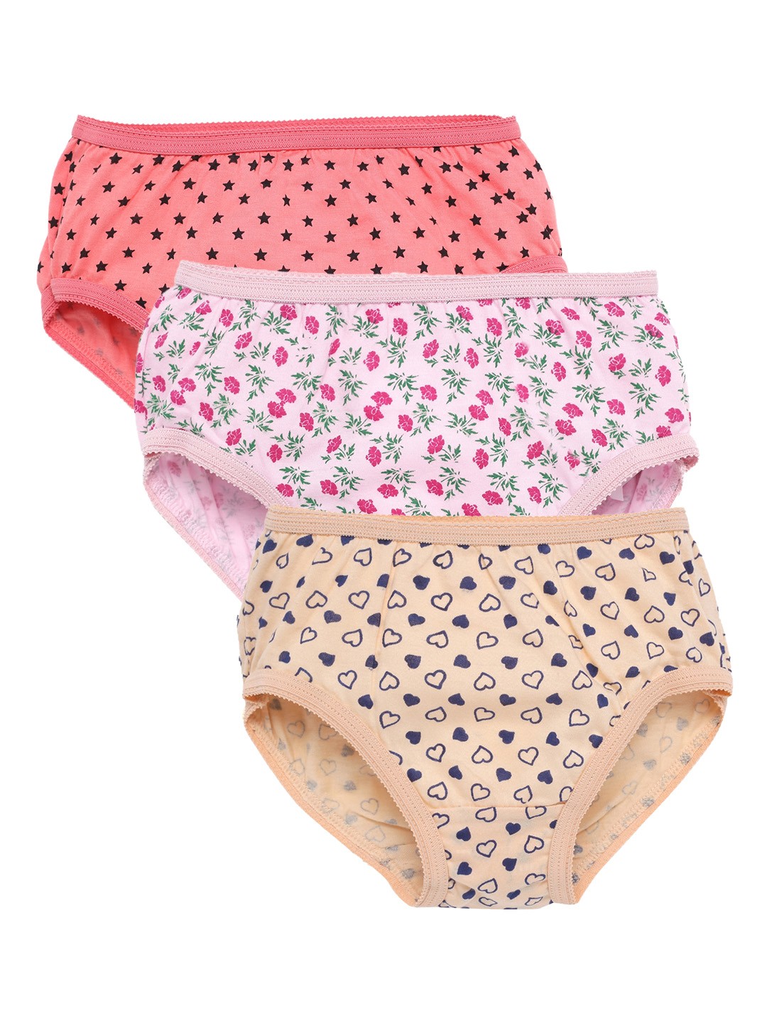 

SAVAGE Girls Pack Of 3 Printed Cotton Briefs, Multi