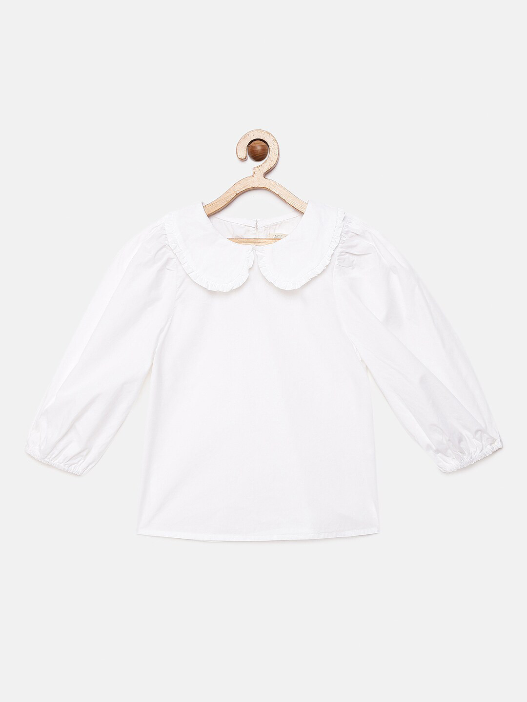 

Angel & Rocket White Peter Pan Collar Ruffles Top