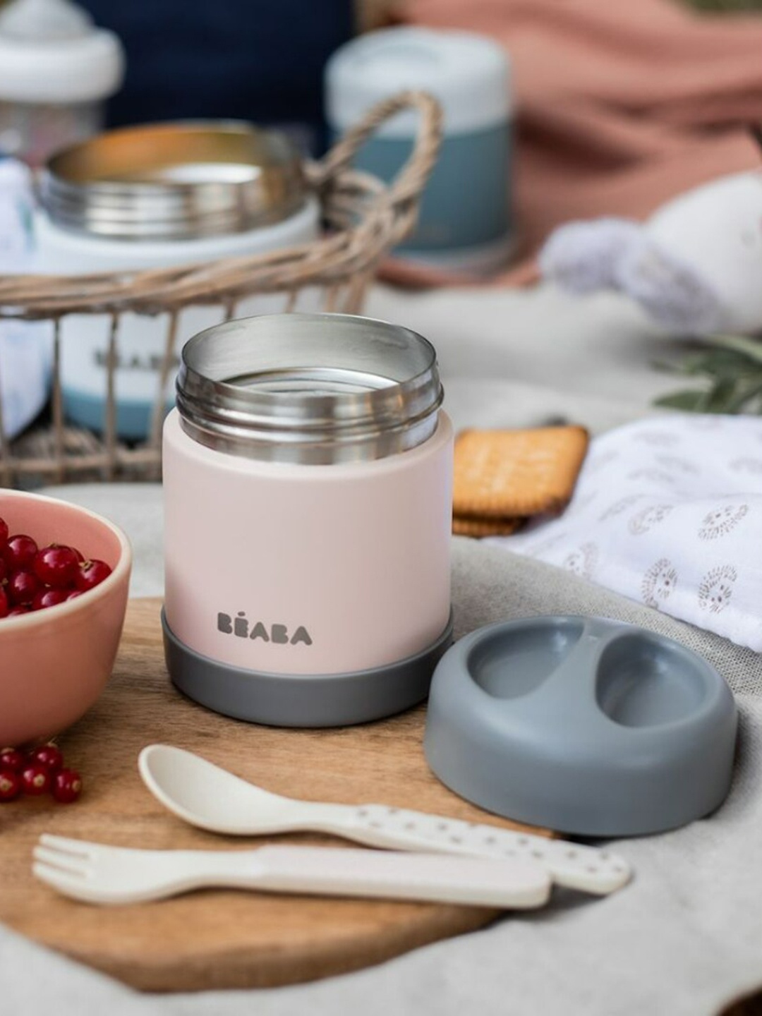 

BEABA Pink Stainless Steel Isothermal Food Container 300 ml