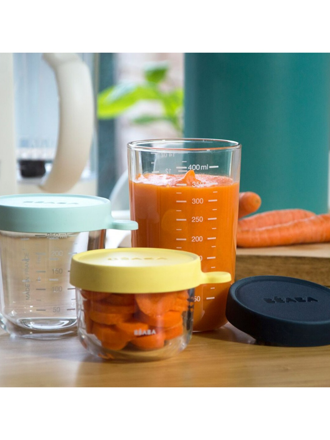 

BEABA Set of 3 Glass Food Jars, Multi