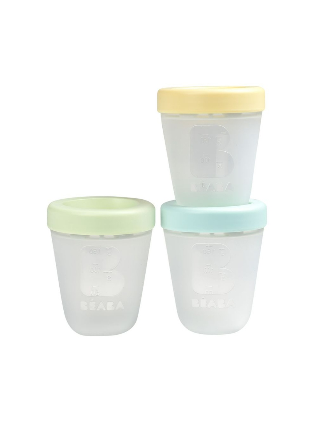 

BEABA Kids Pack Of 3 Silicone Food Container, Transparent