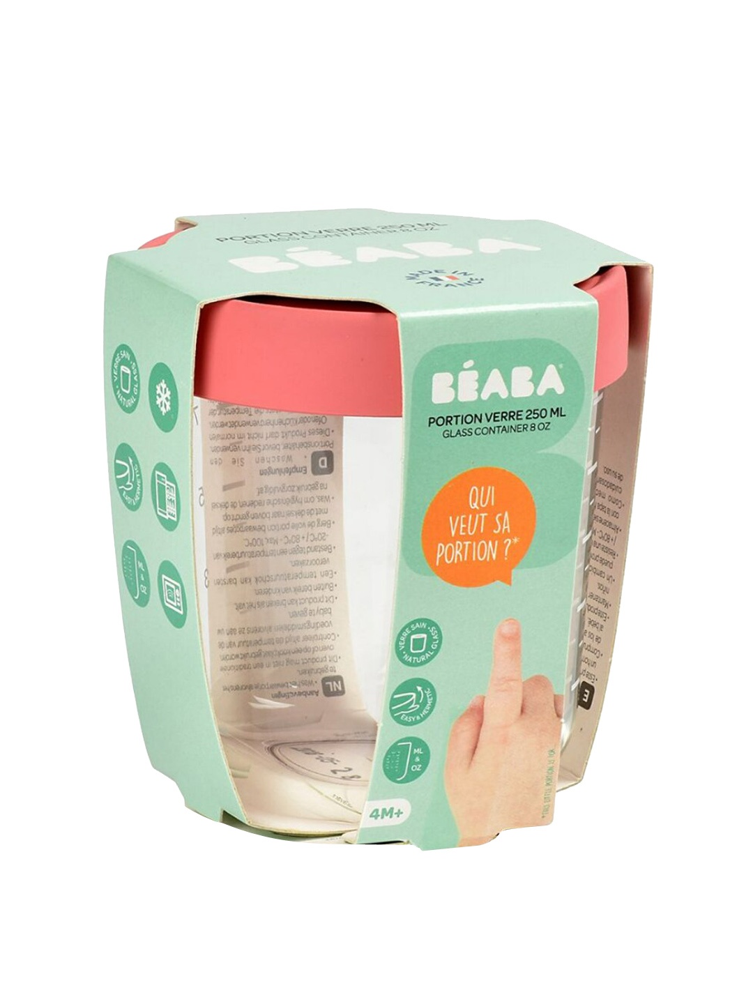 

BEABA Kids Pink Glass Conservation Jar-250Ml
