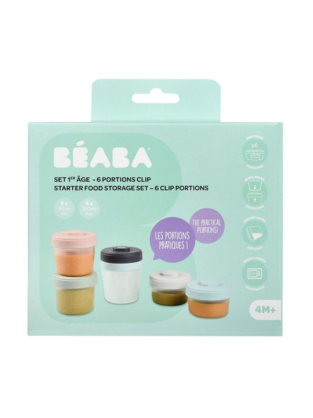 

BEABA Assorted Starter Food Storage Set, White