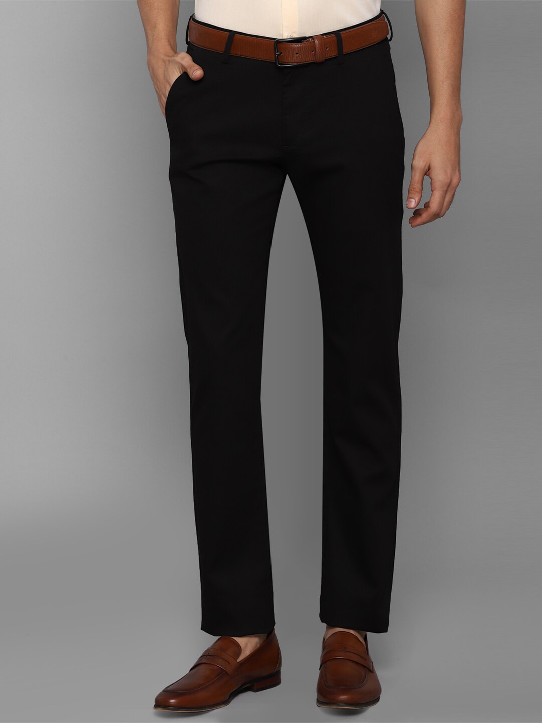 

Allen Solly Men Black Slim Fit Trousers