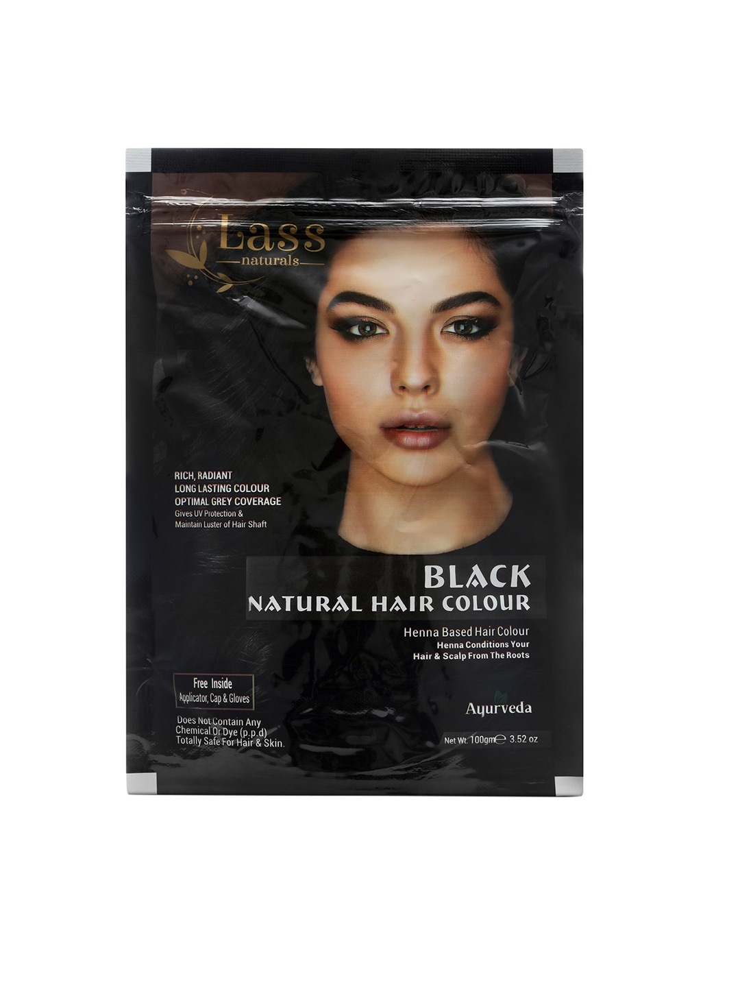

Lass Naturals Henna Based Hair Colour with Hair Nourishment 100g - Black