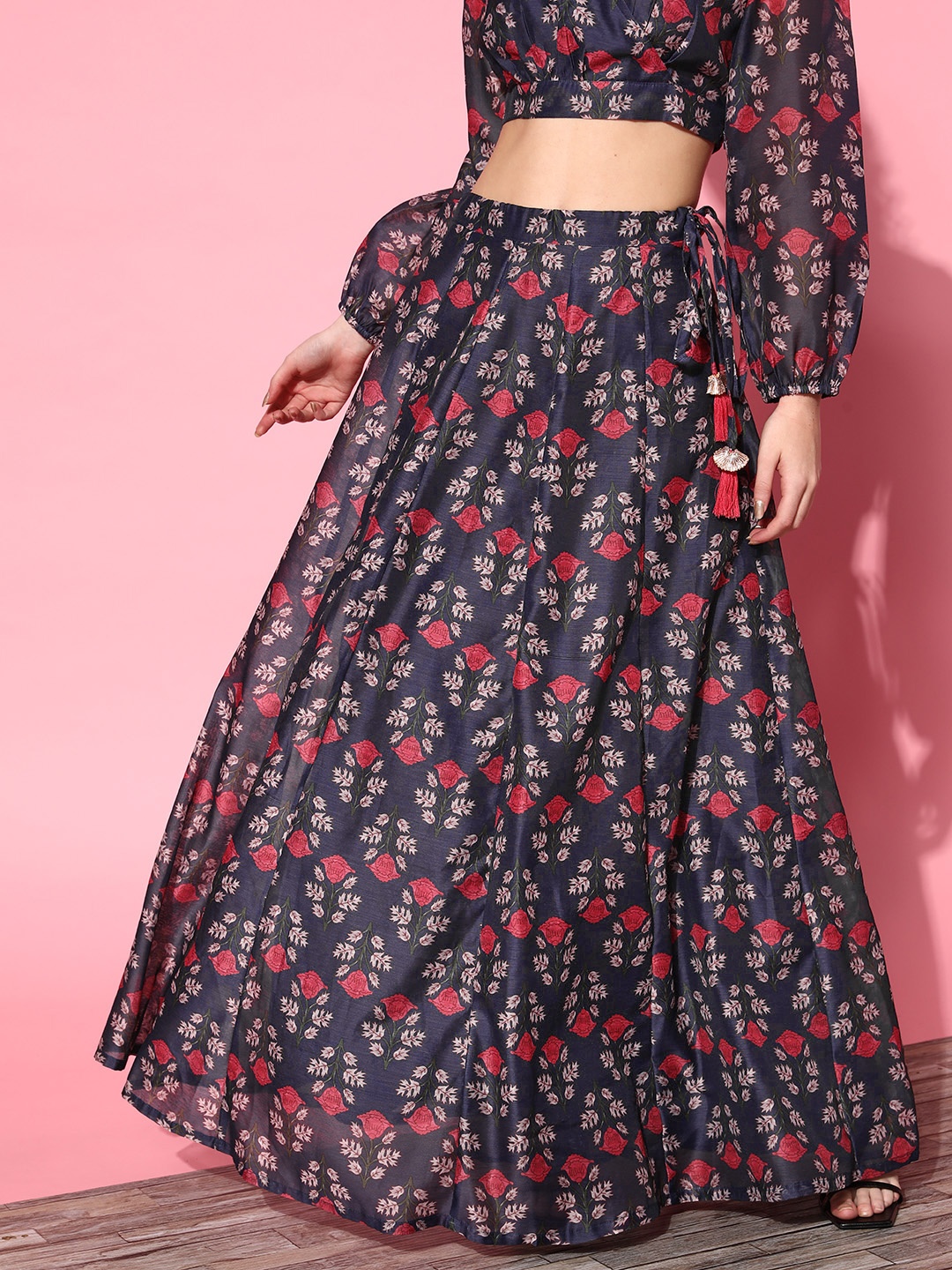 

Shae by SASSAFRAS Navy Blue Floral Desi Girl Skirt