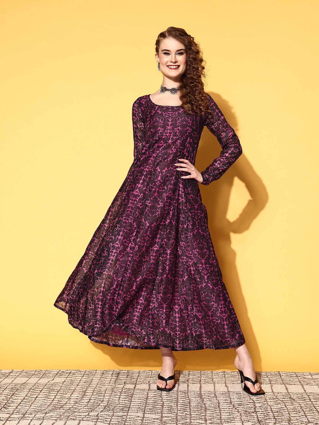 

Shae by SASSAFRAS Women Pink Floral Desi Girl Dress