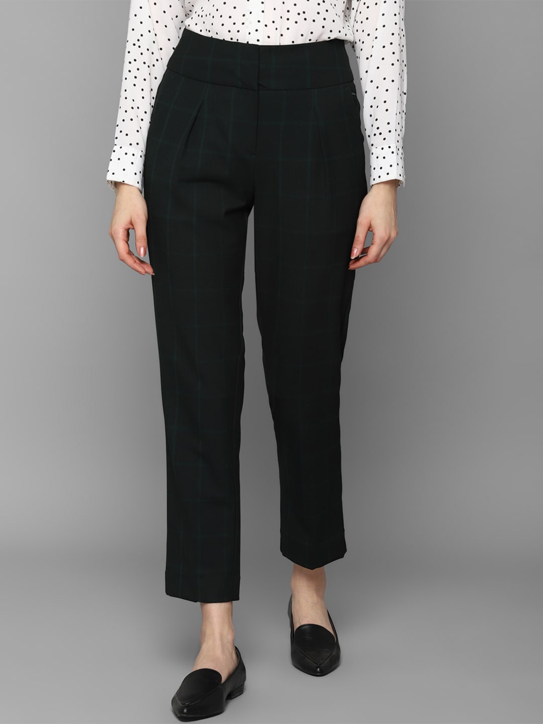 

Allen Solly Woman Women Black Pleated Trousers