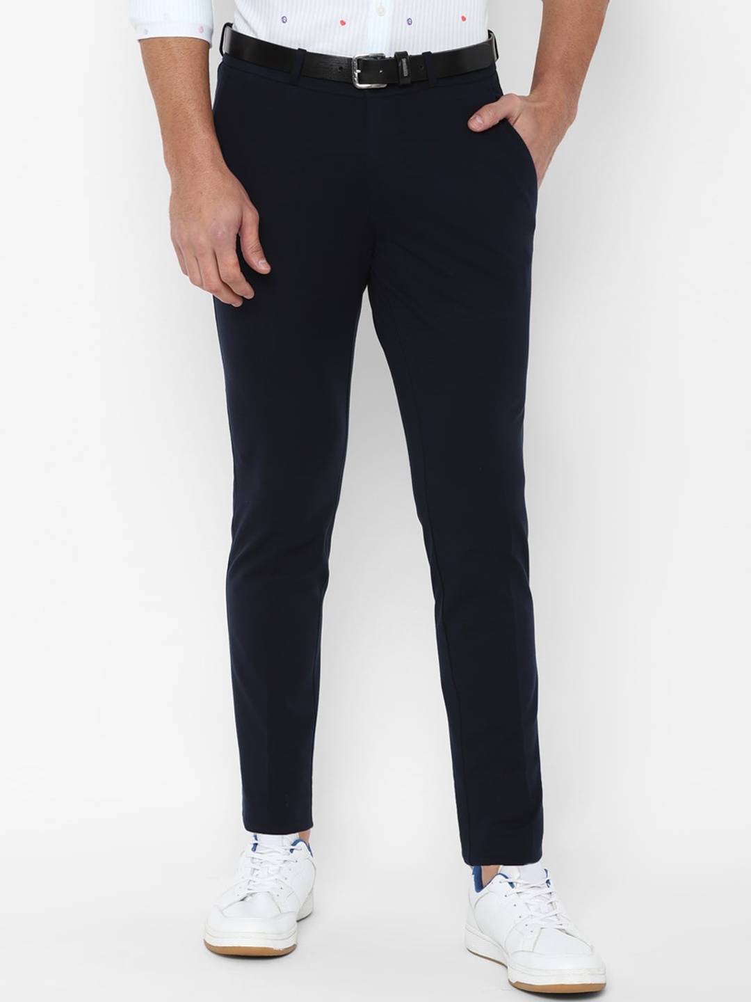 

SIMON CARTER LONDON Men Navy Blue Slim Fit Trousers