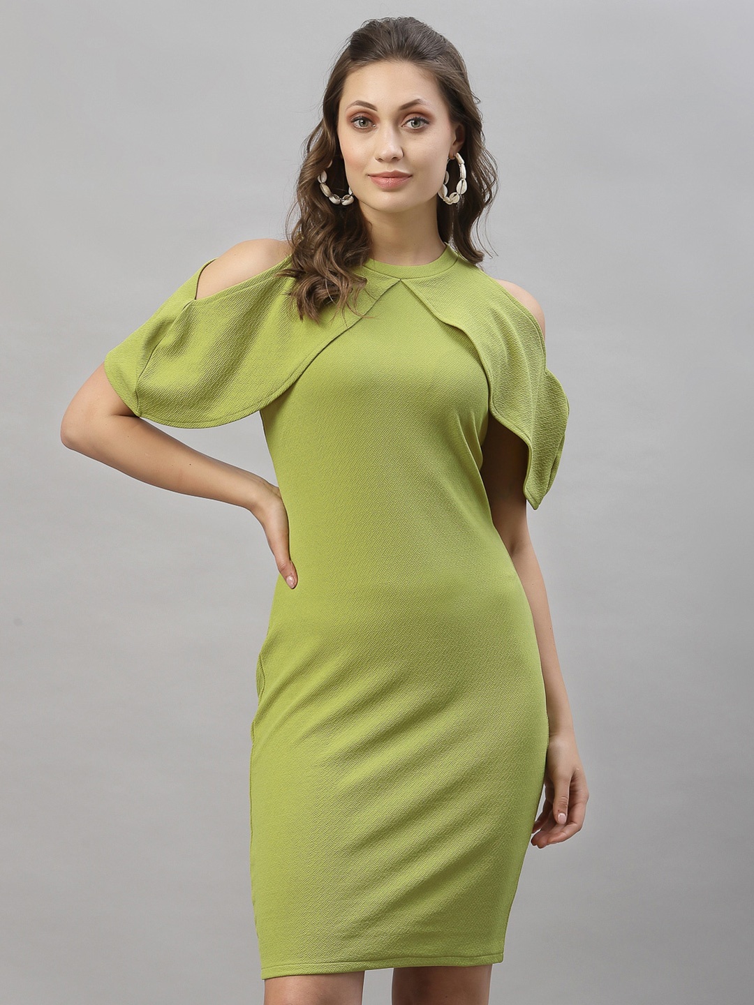 

Selvia Olive Green Sheath Dress