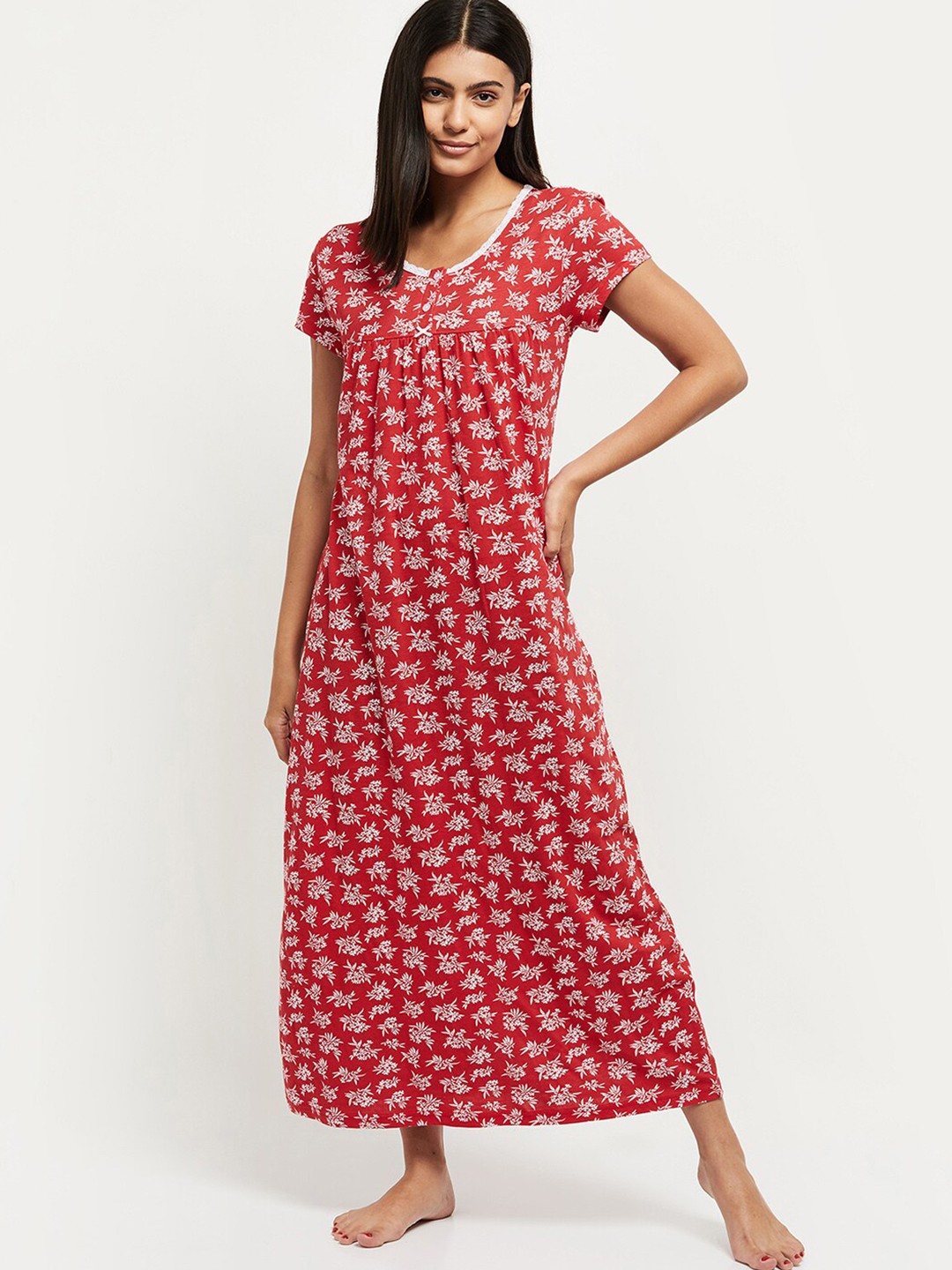

max Red Printed Maxi Nightdress