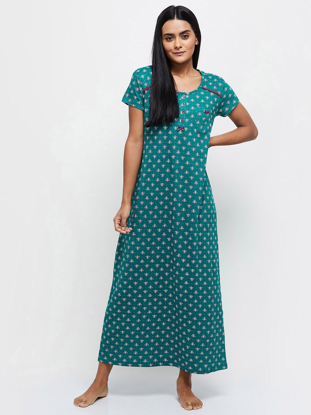 

max Teal Printed Maxi Nightdress