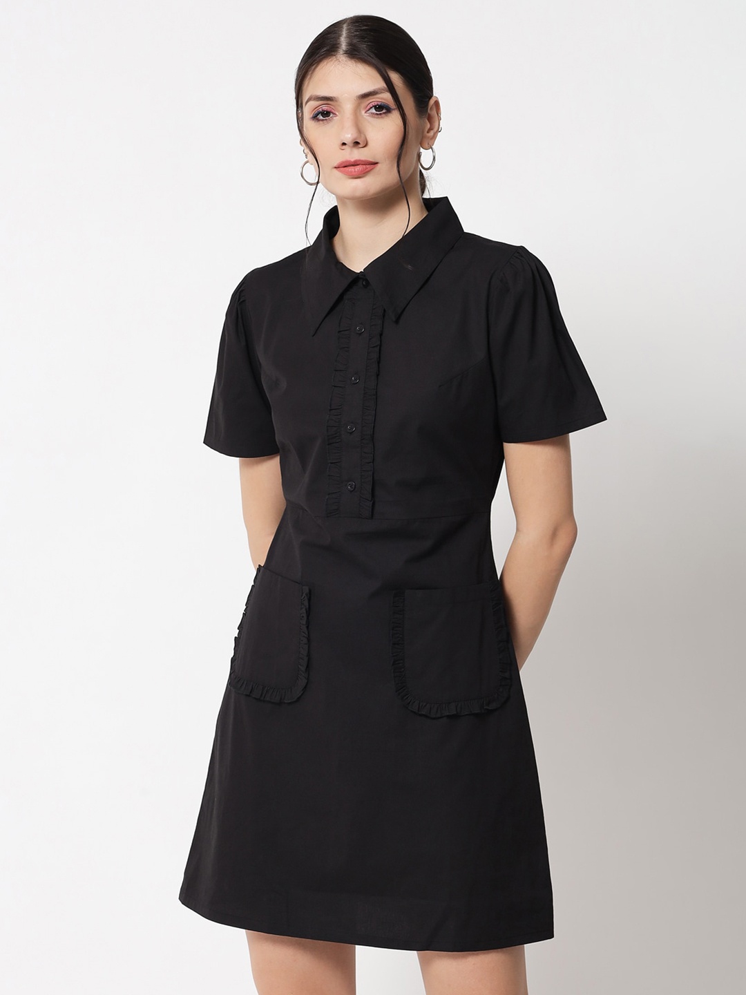 

The Vanca Black Shirt Dress