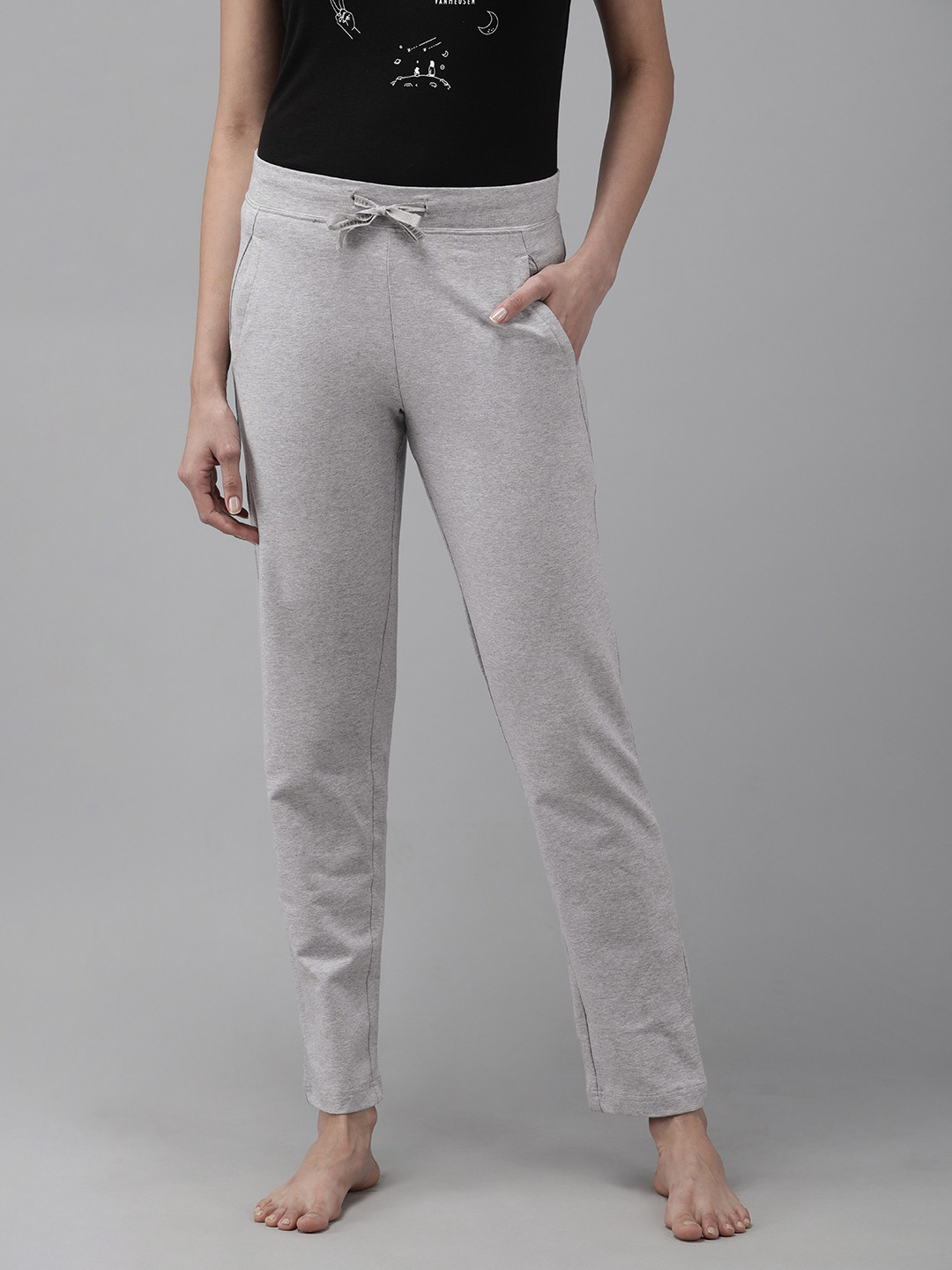 

Van Heusen Women Smart Tech+ Easy Stain Release Lounge Pants, Grey melange
