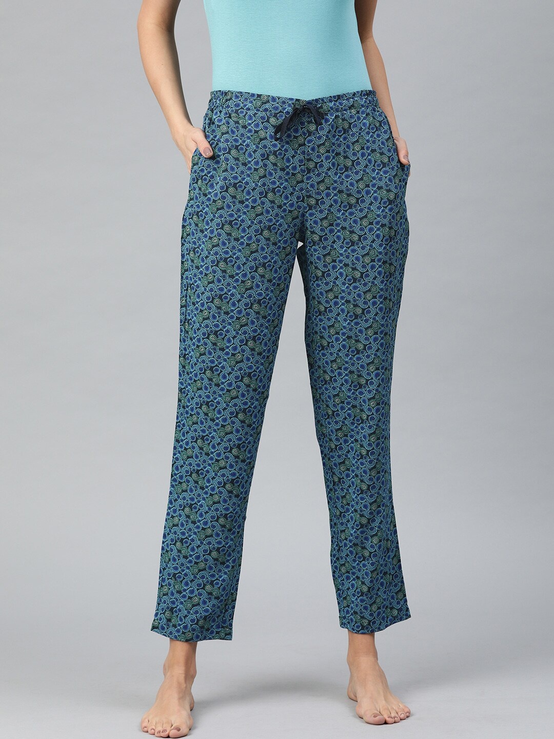 

Van Heusen Women Printed Lounge Pants, Navy blue