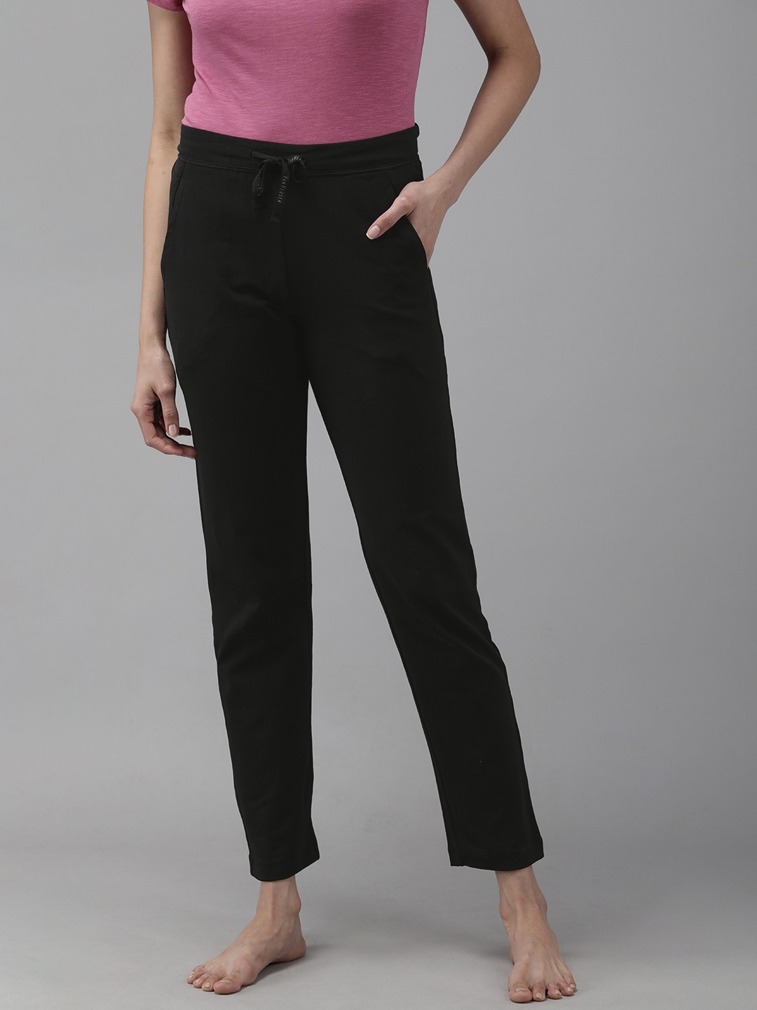 

Van Heusen Women Black Solid Smart Tech+ Easy Stain Release Lounge Pants