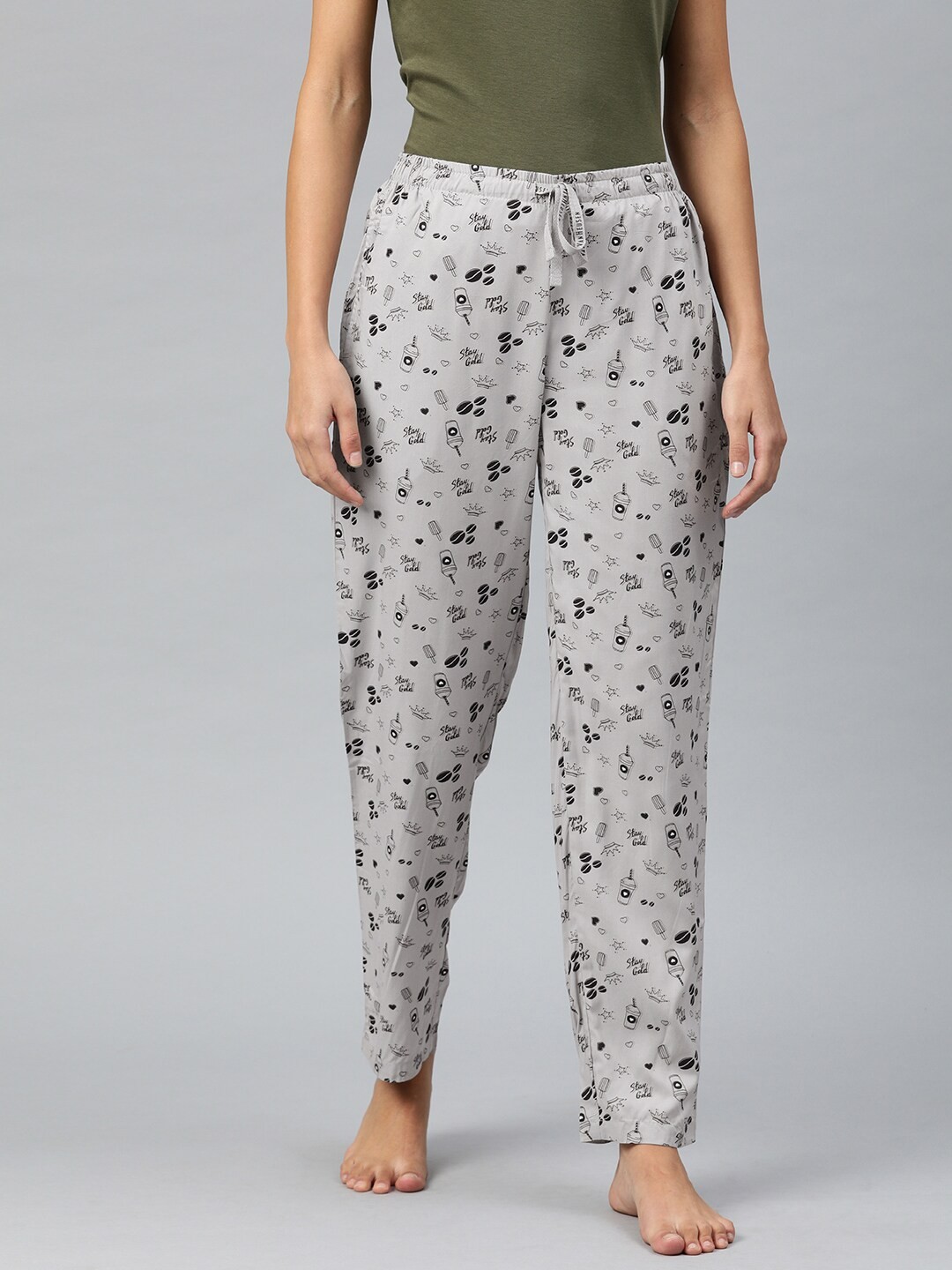 

Van Heusen Women Conversational Printed Woven Lounge Pants, Grey