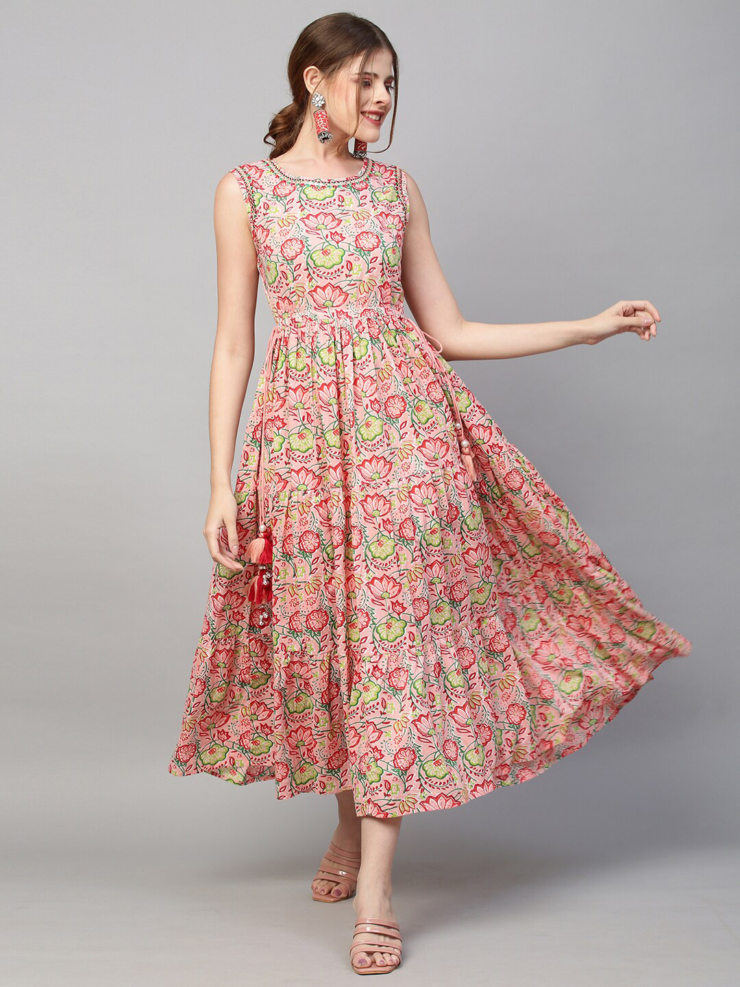 

FASHOR Pink Floral Midi Dress
