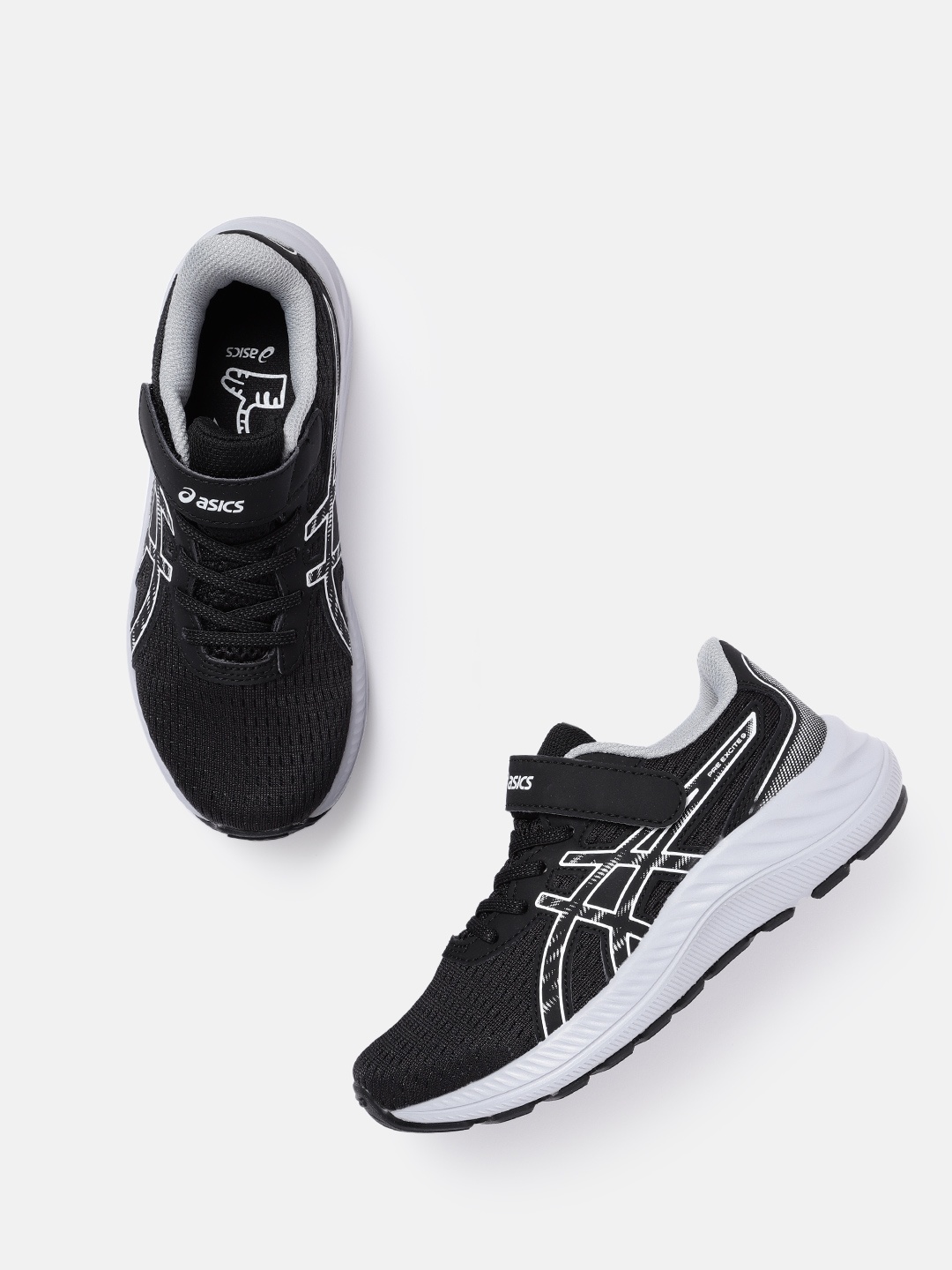 

ASICS Kids Black & White Woven Design Pre Excite 9 PS Running Shoes