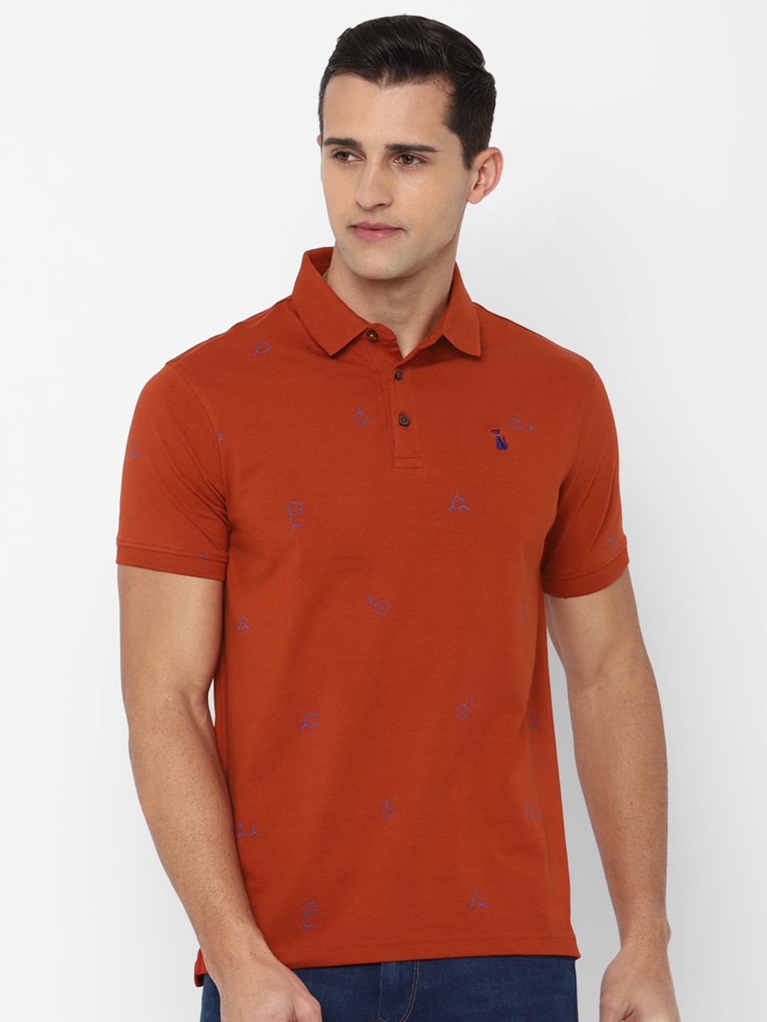 

SIMON CARTER LONDON Men Red Polo Collar Slim Fit T-shirt