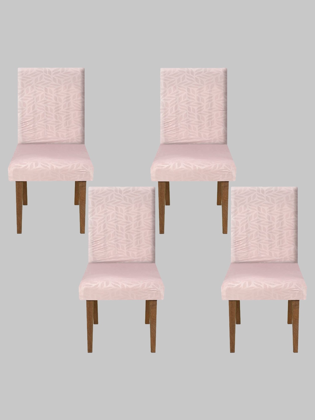 

Kuber Industries Set Of 4 Pink Printed Chair Covers