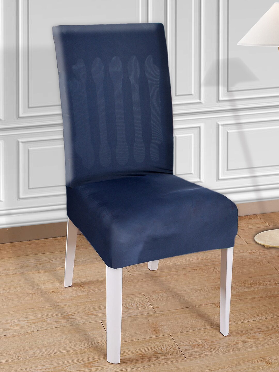 

Kuber Industries Blue Solid Chair Cover