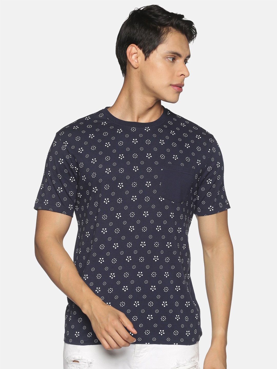 

UrGear Men Navy Blue Printed T-shirt