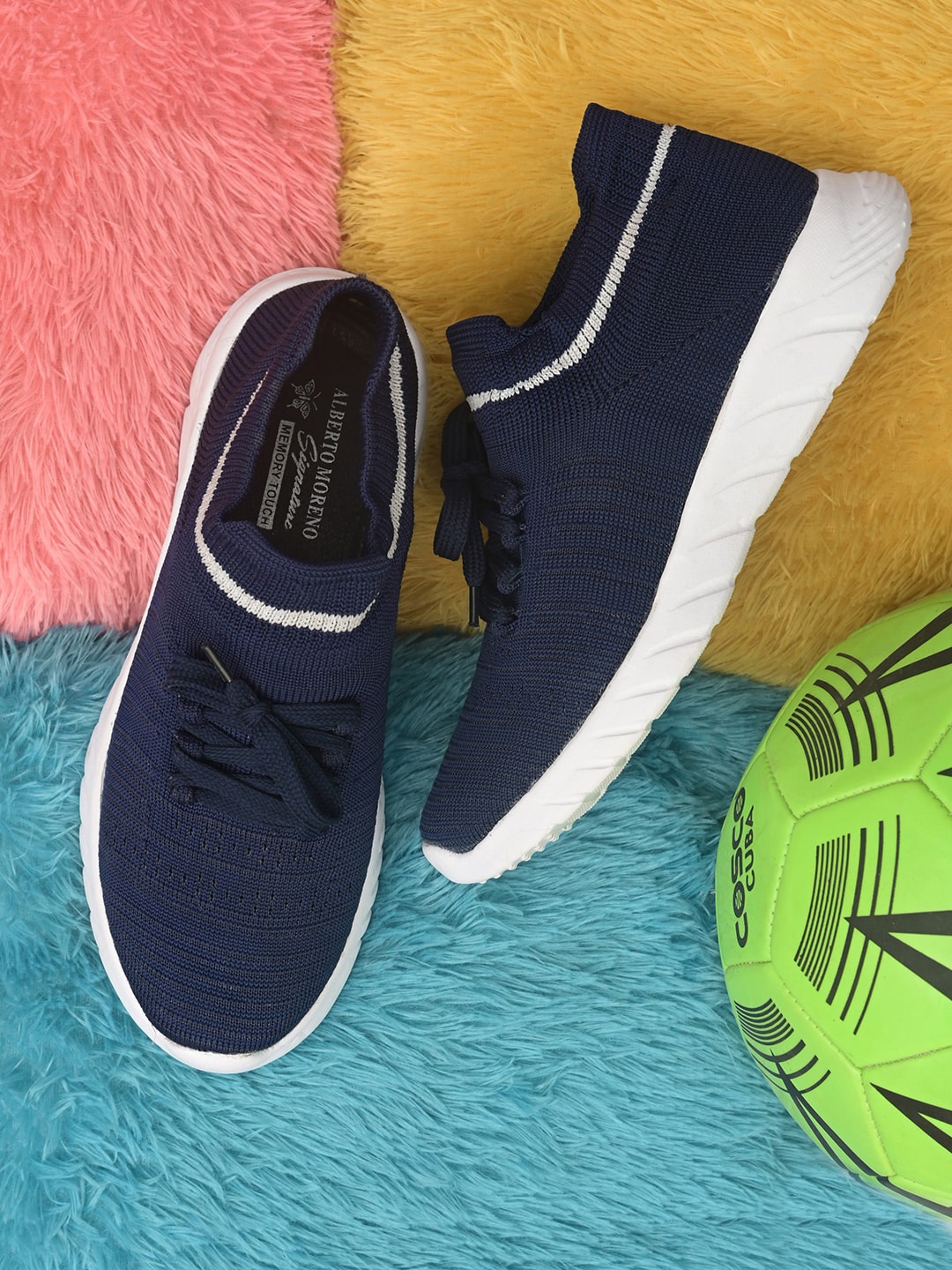 

ALBERTO MORENO Women Blue Woven Design Sneakers