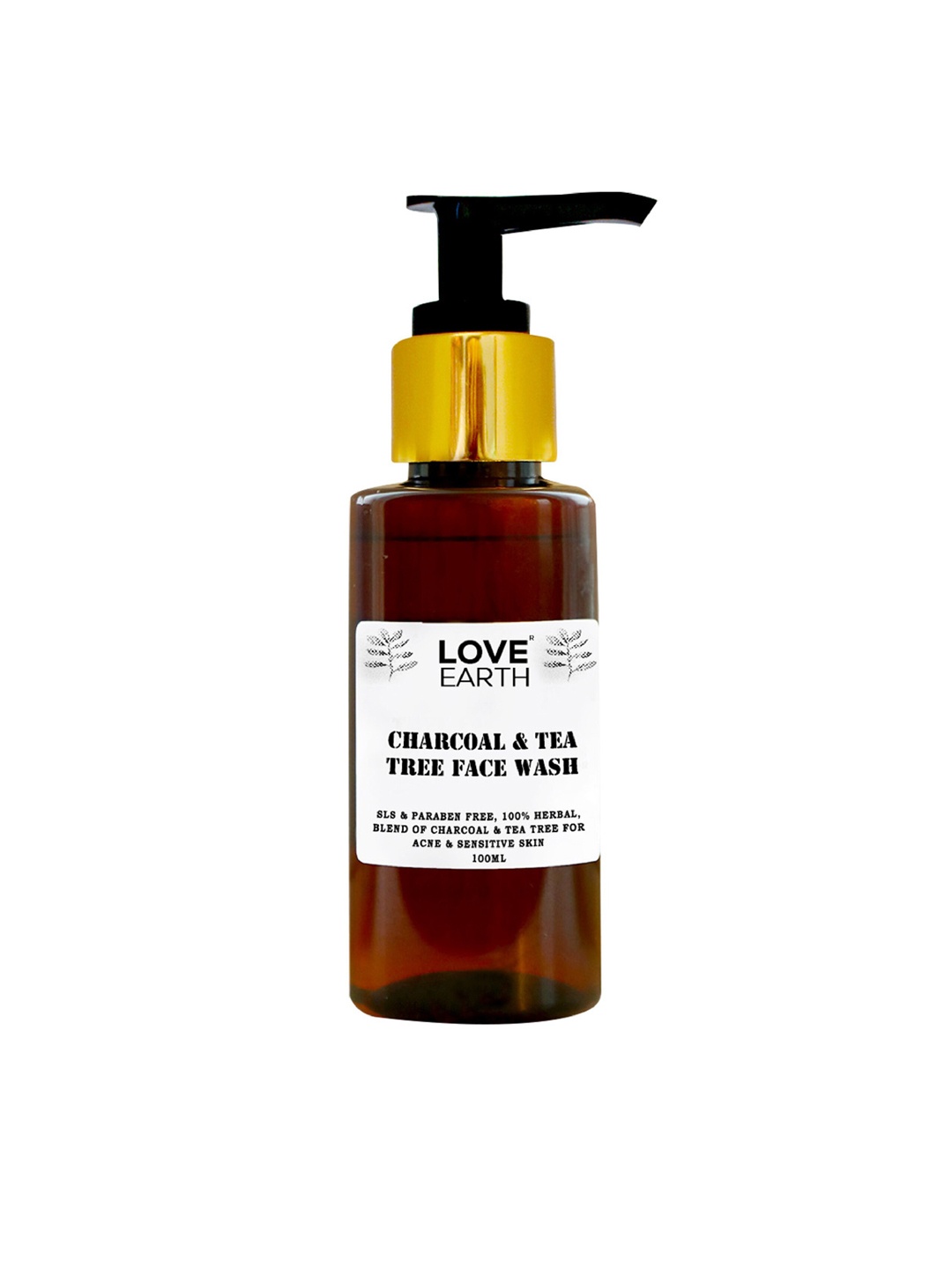 

LOVE EARTH Charcoal Tea Tree Face Wash for Acne & Sensitive Skin - 100ml, Brown