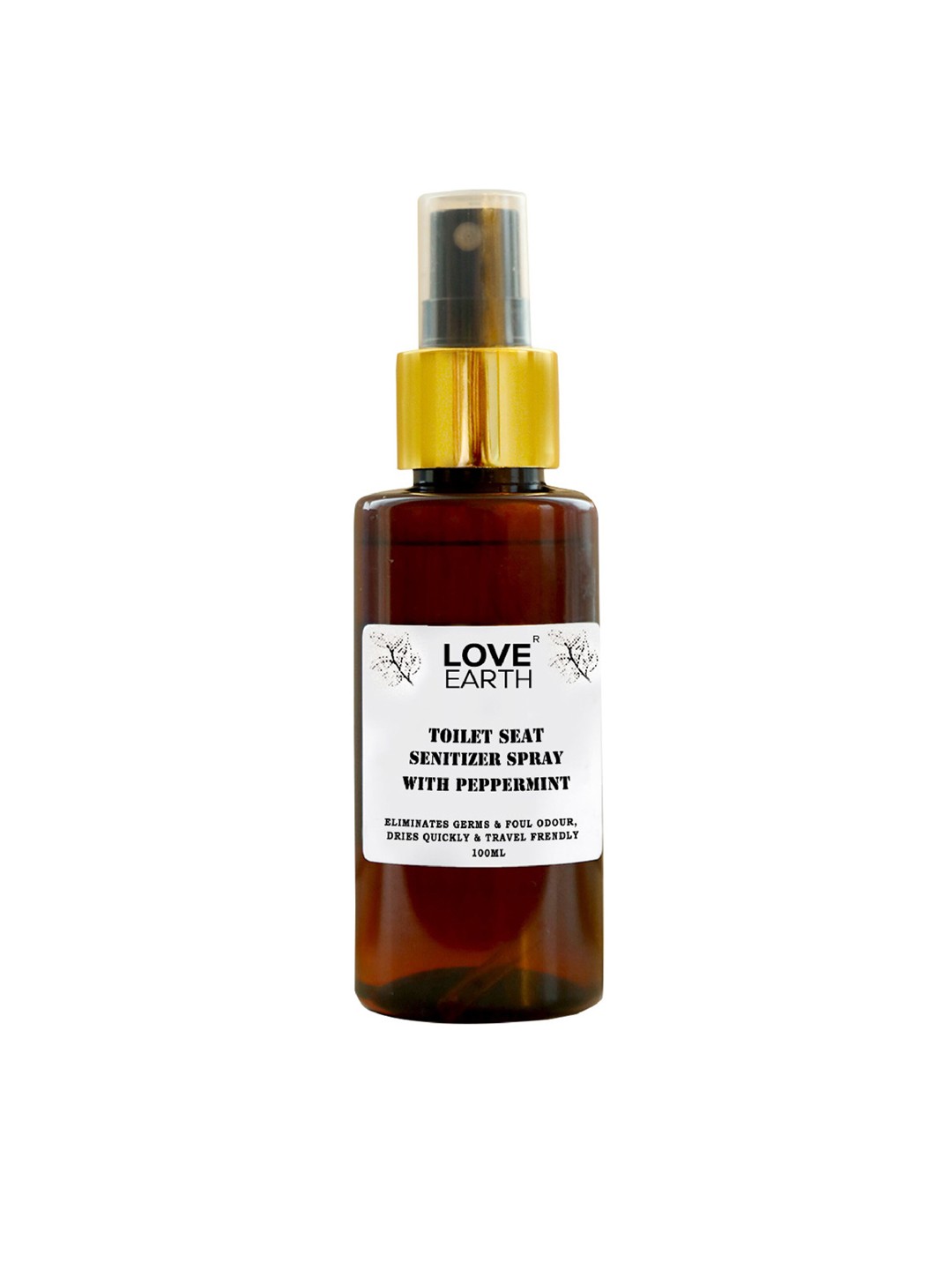 

LOVE EARTH Toilet Seat Sanitizer Spray with Peppermint - 100ml, Brown