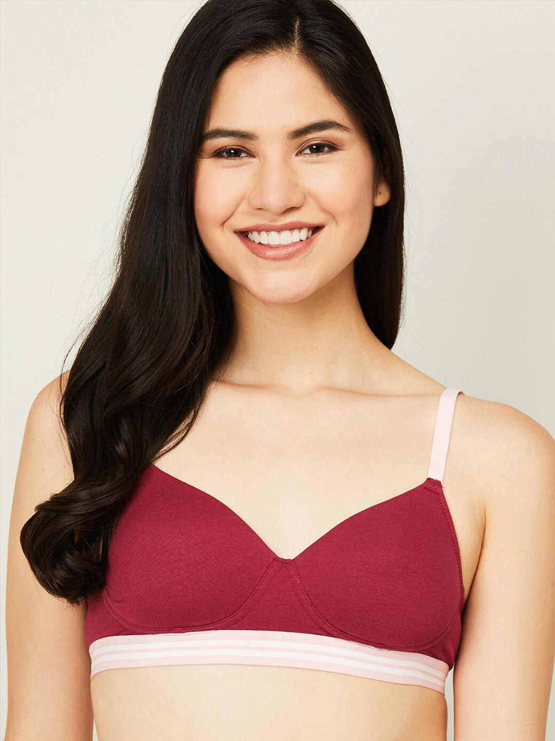 

Ginger by Lifestyle Red & Pink Non Padded T-shirt Bra