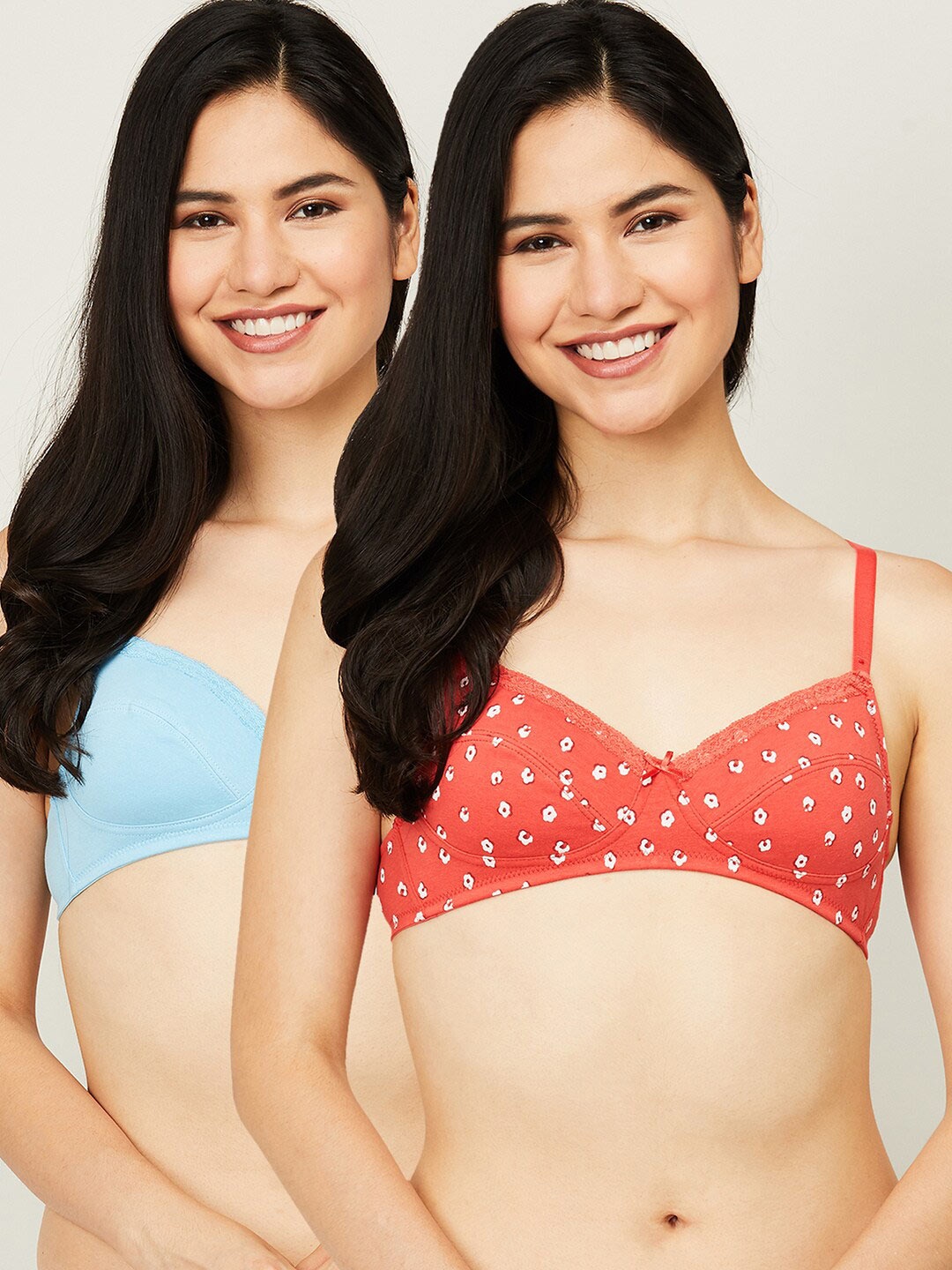 

Ginger by Lifestyle Blue & Coral Floral Bra