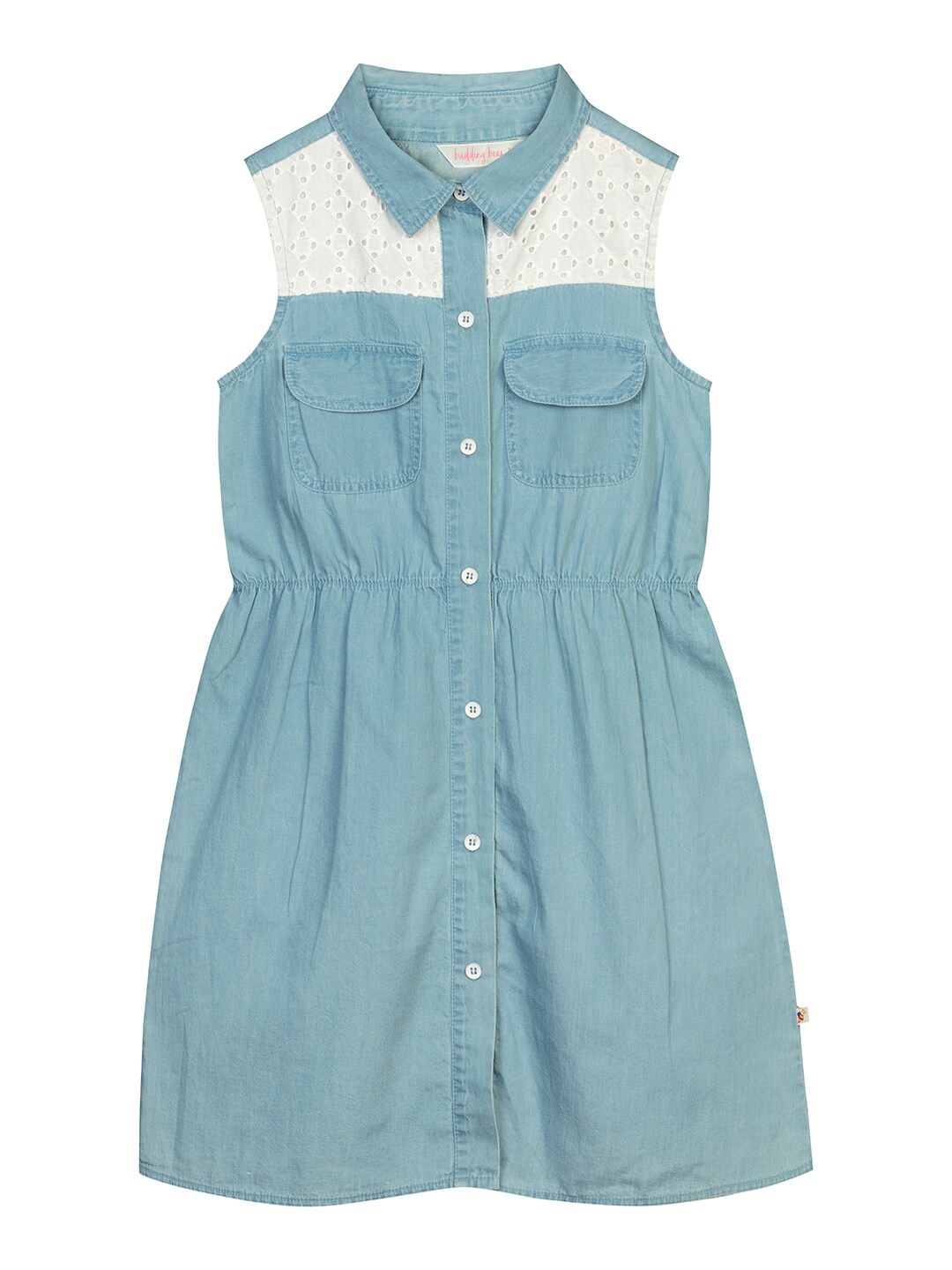 

Budding Bees Blue A-Line Dress