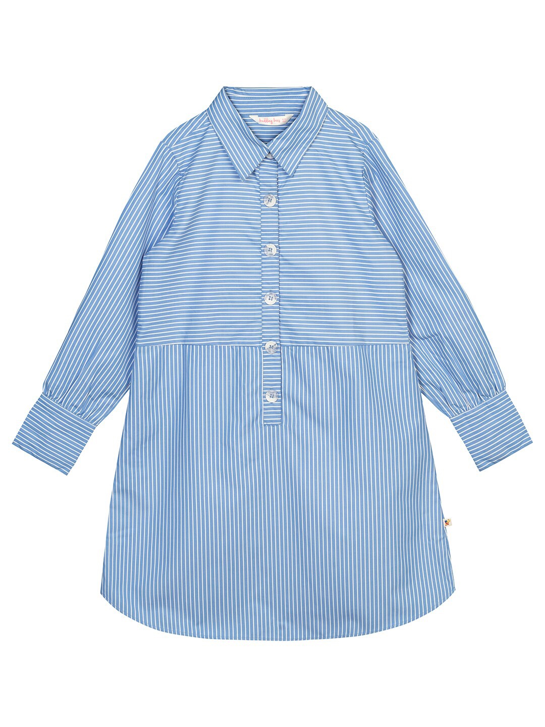 

Budding Bees Blue Striped A-Line Dress