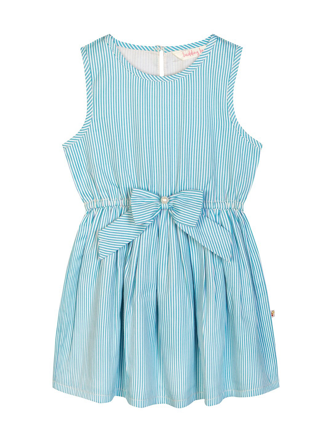 

Budding Bees Blue Striped Maxi Dress