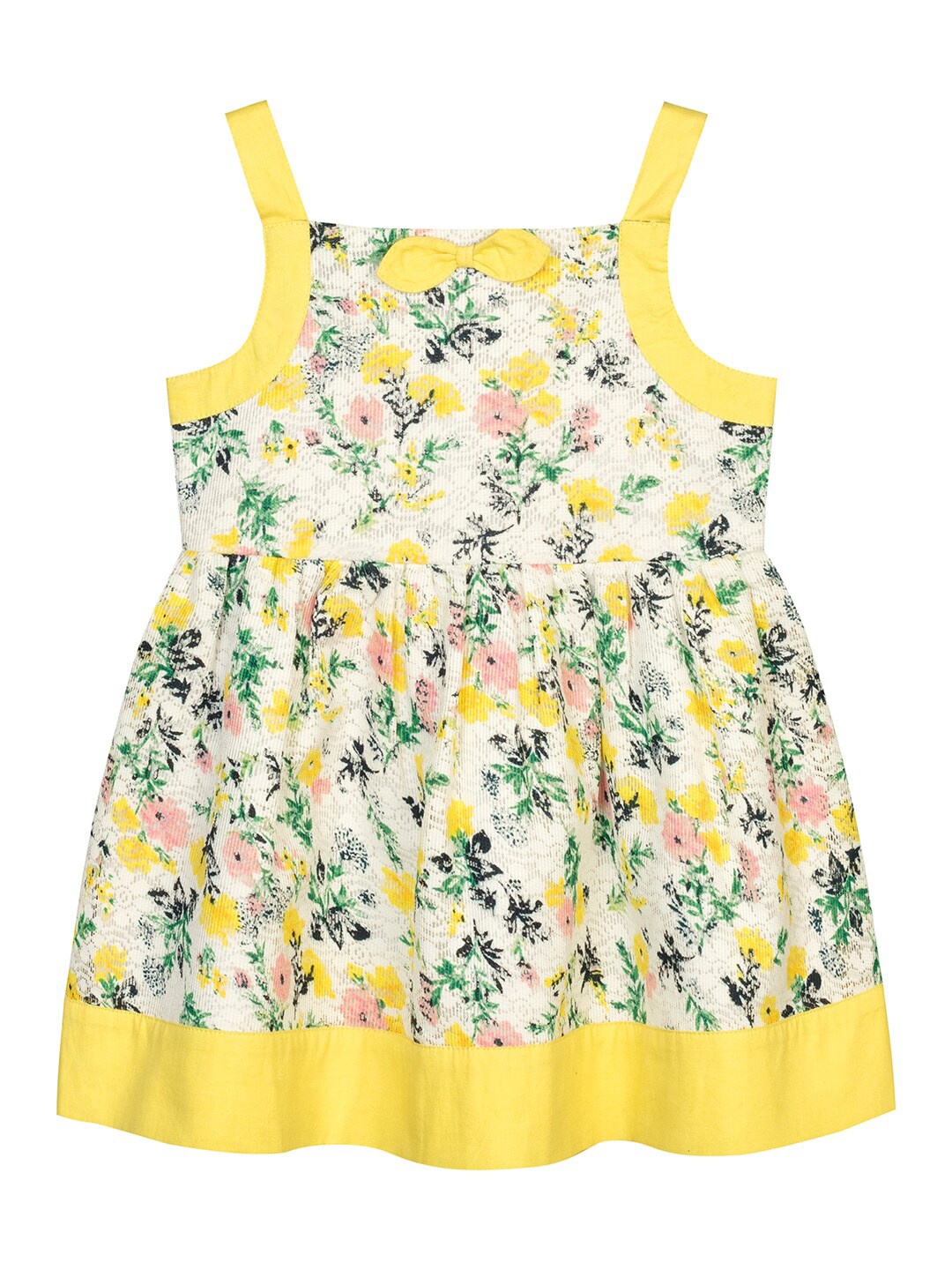 

Budding Bees Yellow Tropical Peplum Dress