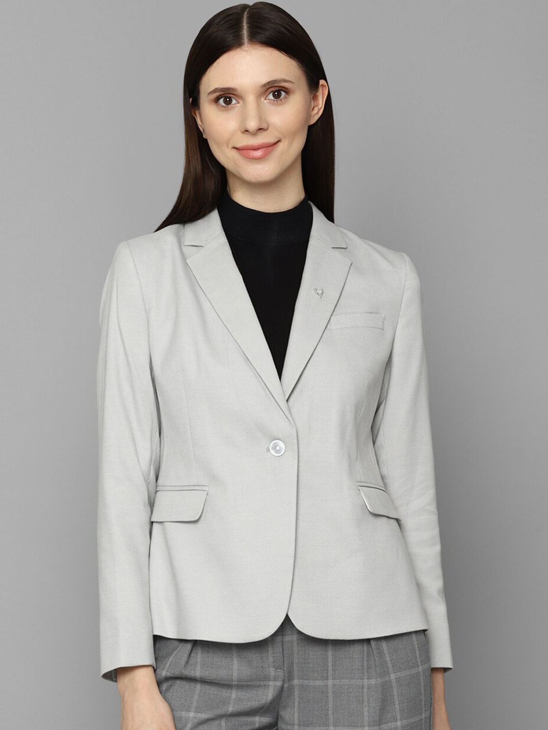 

Allen Solly Woman Grey Single-Breasted Formal Blazer