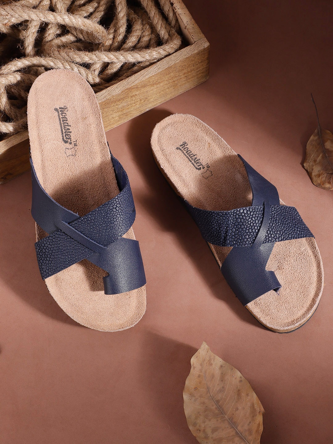 

Roadster Women Navy Blue Textured One Toe Flats