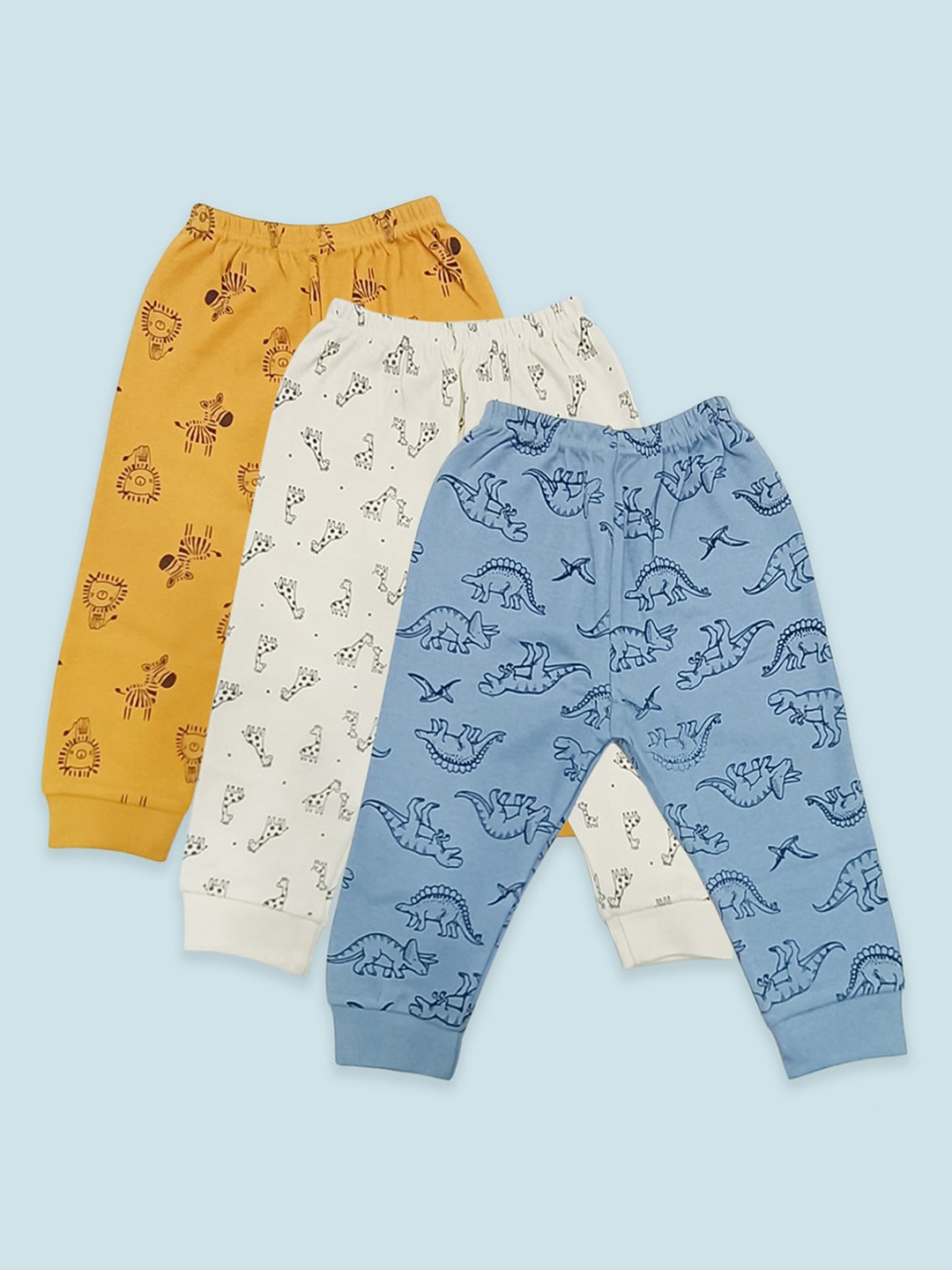 

Born Babies Pack of 3 Kids Printed Lounge Pants, Blue