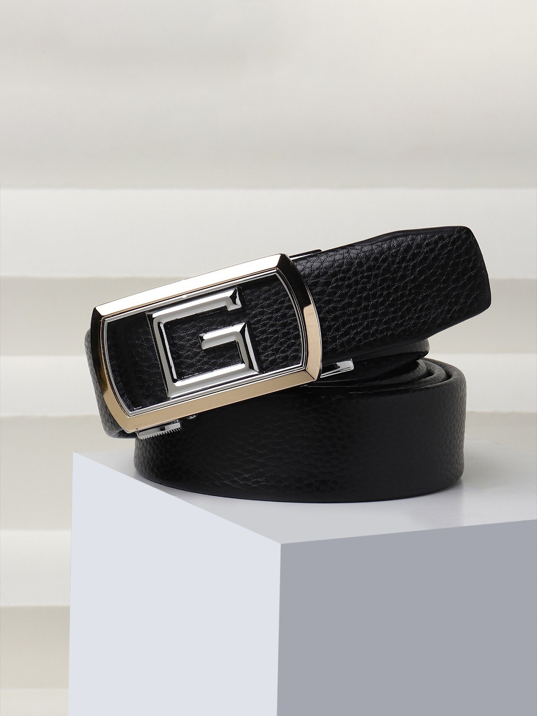 

Kastner Men Black Textured Formal Belt