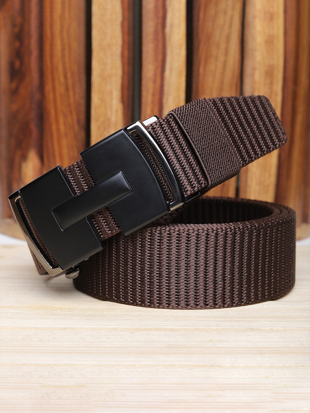 

Kastner Men Brown Textured Canvas Autolock Belt