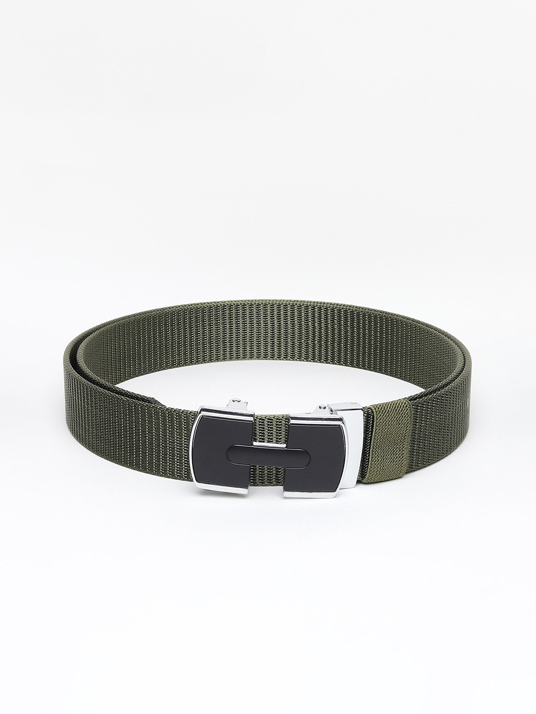 

Kastner Men Green Textured Canvas Autolock Belt