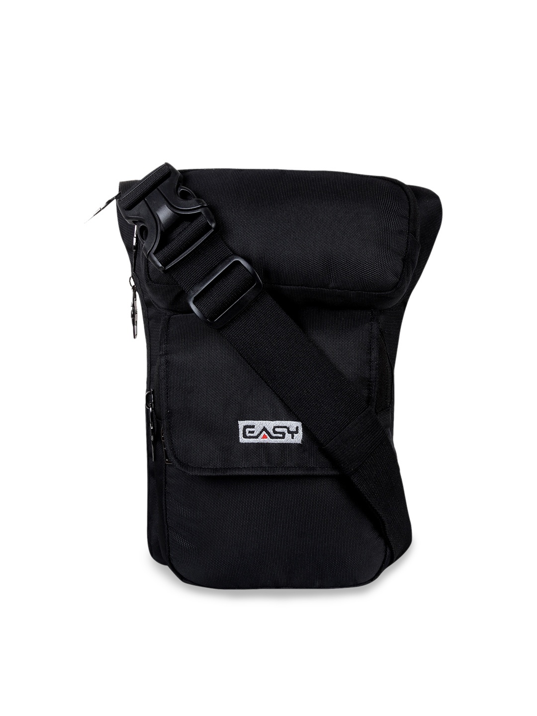 

EASY Black Structured Backpack with Applique