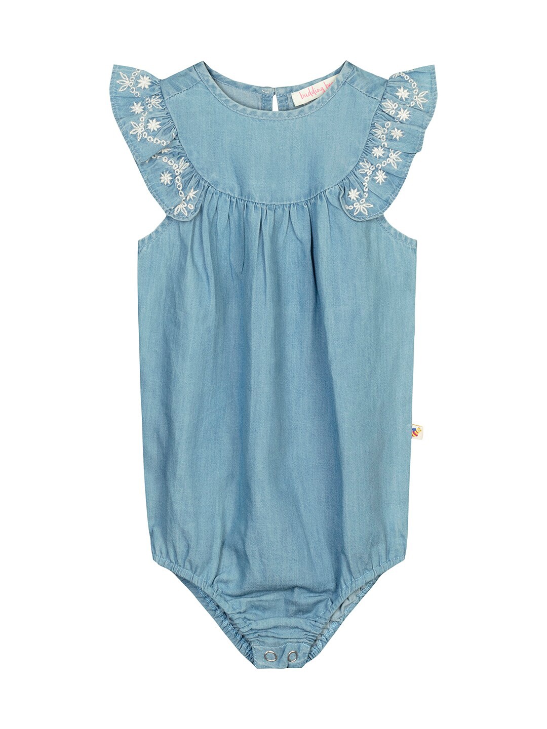 

Budding Bees Girls Blue & White Denim Bodysuit